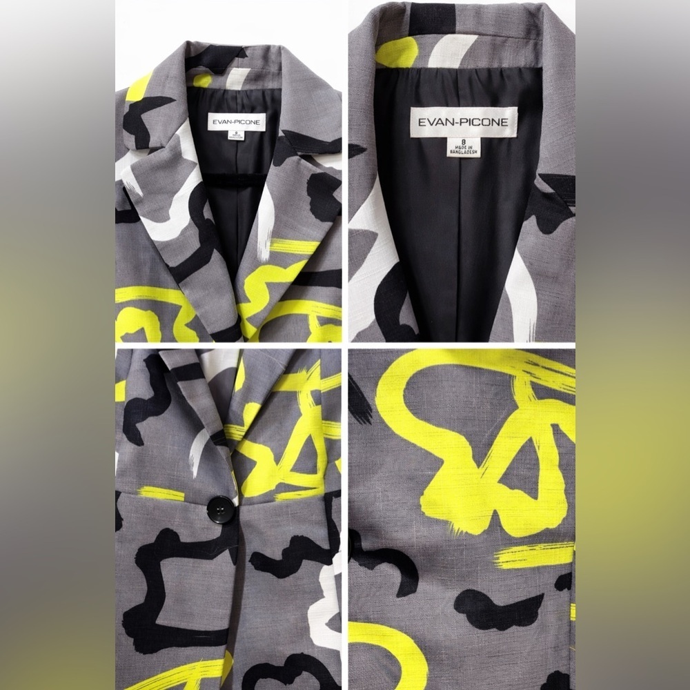 Evan Picone statement blazer wearable art “Dopamine Dressing” Perfection! Size 8 - Picture 3 of 7